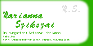 marianna szikszai business card